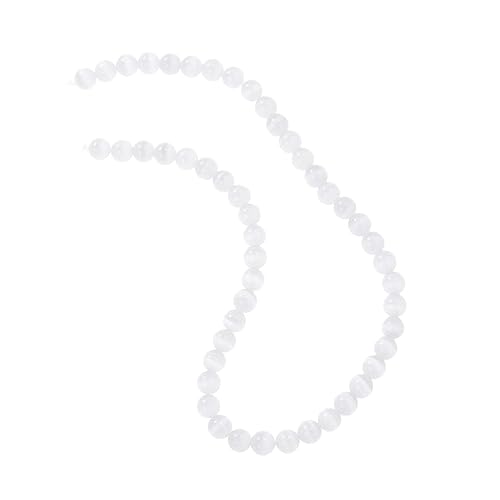 MOKKHNB 50 Stück Edelsteinarmband Cat Eye Perlen Runde Natürliche Schmuckperlen Unisex als für Besondere Anlässe von MOKKHNB