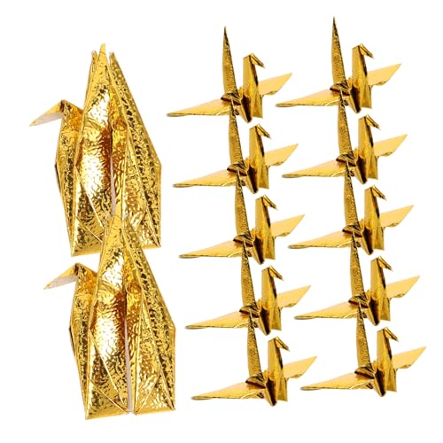 MOKKHNB 50 Stück Origami Mobile Gold Perlmutt Papier Kraniche Handgefaltet Dekoration für Babyzimmer Hochzeiten Diy Bastelset und Festliche Raumgestaltung MOKKHNB 50 Stück Origami Mobile Gold Perlmutt Papier Kraniche Handgefaltet Dekoration für Babyzimmer Hochzeiten Diy Bastelset und Festliche Raumgestaltung von MOKKHNB