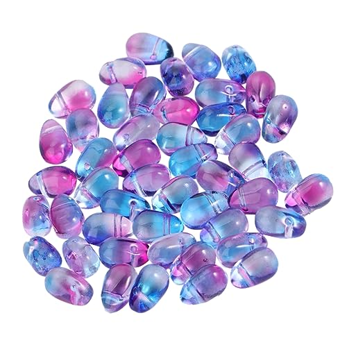 MOKKHNB 50 Stück Tropfen Quasten Anhänger DIY Schmuck Zubehör Handgefertigt für Haaraccessoires Blau Lila Farbverlauf Bastelmaterial für Armbänder und von MOKKHNB