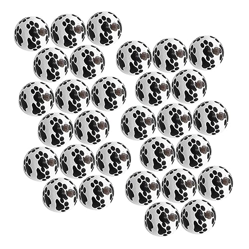 MOKKHNB 50Stücke Hölzerne Perlen mit Hundepfoten Muster DIY Halskettenperlen Farbige Spacer Perlen für Armbänder und Schmuckherstellung für Bastelprojekte und von MOKKHNB