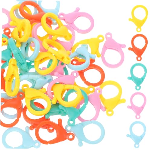 MOKKHNB 50Stücke Kunststoff Schmuckverschlüsse DIY Karabinerhaken Bunten Farben für Armbänder und Robust und Leicht zu Handhaben von MOKKHNB