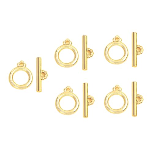 MOKKHNB 5Sätze Goldene Verschlüsse für DIY Schmuckherstellung Metallverbindungsstücke für Armbänder und Halsketten zum Reparieren und Erstellen von Individuellem Schmuck von MOKKHNB