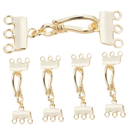 MOKKHNB 5Stücke Mehrstrang Armbandschnallen Hochwertige Schmuckbefestigungshaken für DIY Halsketten und Armbänder Exquisite Steckverbinder für Schmuckherstellung MOKKHNB 5Stücke Mehrstrang Armbandschnallen Hochwertige Schmuckbefestigungshaken für DIY Halsketten und Armbänder Exquisite Steckverbinder für Schmuckherstellung von MOKKHNB