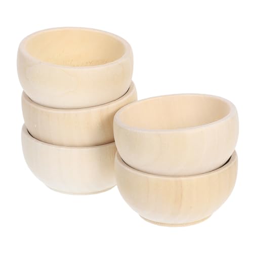 MOKKHNB 5Stücke Mini Holzschalen Unvollendete Holzschalen für DIY Dekoration Natürliche Holzspielzeuge für Basteln und Glatte Oberflächen zum Gestalten MOKKHNB 5Stücke Mini Holzschalen Unvollendete Holzschalen für DIY Dekoration Natürliche Holzspielzeuge für Basteln und Glatte Oberflächen zum Gestalten von MOKKHNB