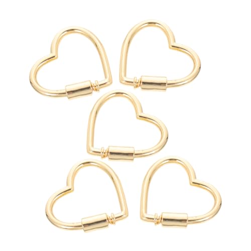 MOKKHNB 5Stücke Schmuckverschlüsse für Armbänder DIY Zubehör Magnetischer Schmuckverschluss Goldfarbener Herzverschluss für Schmuckherstellung und von MOKKHNB