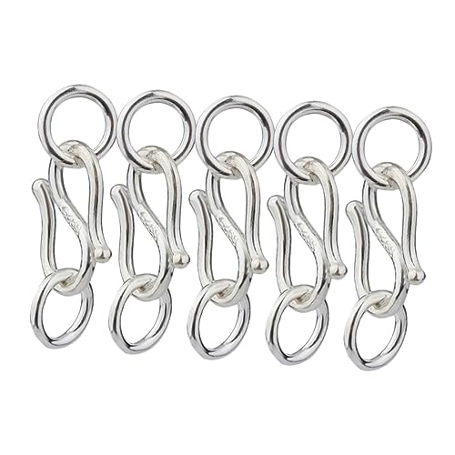 MOKKHNB 5Stücke Sterling Silberverschluss S Haken Schmuckzubehör für DIY Armbänder und Langlebig und Zuverlässig Einfach zu Verwenden Silberner Verschlusshaken von MOKKHNB