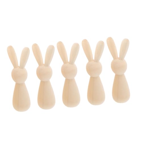 MOKKHNB 5Stücke Unvollendete DIY Holzkaninchen Figuren Kaninchen Dekoration zum Basteln Holz Hasen für Bastelarbeiten für Wohnzimmer und Osterdekoration MOKKHNB 5Stücke Unvollendete DIY Holzkaninchen Figuren Kaninchen Dekoration zum Basteln Holz Hasen für Bastelarbeiten für Wohnzimmer und Osterdekoration von MOKKHNB
