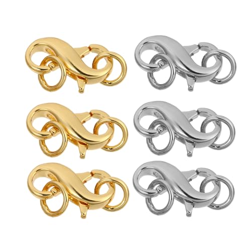 MOKKHNB 6 Stück Metall Lobster Clips für DIY Schmuckherstellung Verbindungsverschluss für Armbänder und Goldene Silberne Clips MOKKHNB 6 Stück Metall Lobster Clips für DIY Schmuckherstellung Verbindungsverschluss für Armbänder und Goldene Silberne Clips von MOKKHNB