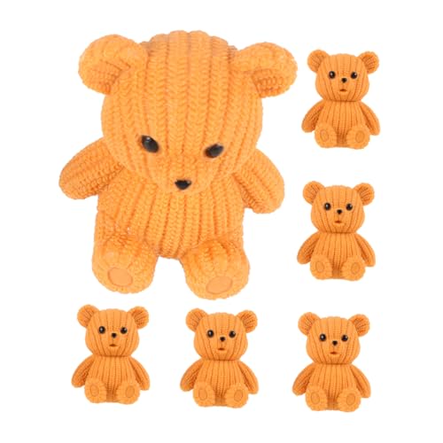 MOKKHNB 6 Stück Mini Bärenfiguren aus Harz Süße Dekorationen für Cake Toppers Garten und Partybedarf Vielseitige Mikro Landschaftsdeko Orange Farbton MOKKHNB 6 Stück Mini Bärenfiguren aus Harz Süße Dekorationen für Cake Toppers Garten und Partybedarf Vielseitige Mikro Landschaftsdeko Orange Farbton von MOKKHNB