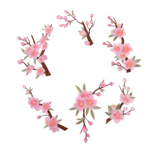 MOKKHNB 6 Stück Rosa Pflaumenblüten Stickerei Aufnäher Voll Bestickte Blumige Bügelflicken für DIY Kleidung Reparatur Vielseitige Applikationen für Jacken Taschen Hüte und Textilien MOKKHNB 6 Stück Rosa Pflaumenblüten Stickerei Aufnäher Voll Bestickte Blumige Bügelflicken für DIY Kleidung Reparatur Vielseitige Applikationen für Jacken Taschen Hüte und Textilien von MOKKHNB