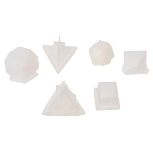 MOKKHNB 6 Stück Teiliges DIY Silikon Polyeder Würfel Formen mit Zahlen Flexible Transparente Gießformen für Selbstgemachte Spielwürfel Bruchfest und Vielseitig für Individuelle von MOKKHNB