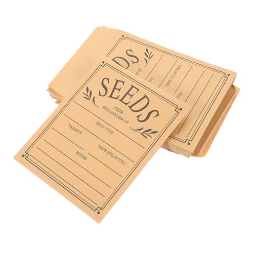 MOKKHNB 60 Stück Wiederverschließbare Samenumschläge aus Kraftpapier Selbstklebende Aufbewahrungsbeutel für Gartenbedarf für Samenlagerung und Organisation von MOKKHNB