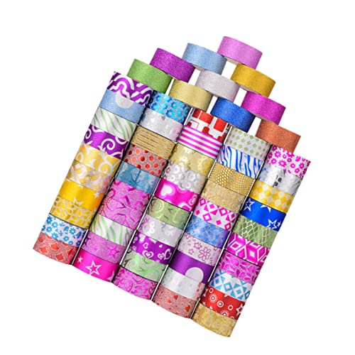 MOKKHNB 60Rollen Buntes Washi Tape Dekoratives Klebeband mit Glitzer Rolle für DIY Scrapbooking und Geschenkverpackung Muster für Kreative Bastelprojekte von MOKKHNB
