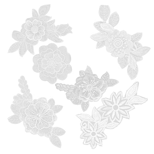 MOKKHNB 6Stücke Teiliges Weißer Spitzenpatches DIY Blumenstickerei Aufnäher für Kleidung Röcke Jeans Taschen und Kreative Projekte Hochwertige Applikationen zur Verschönerung MOKKHNB 6Stücke Teiliges Weißer Spitzenpatches DIY Blumenstickerei Aufnäher für Kleidung Röcke Jeans Taschen und Kreative Projekte Hochwertige Applikationen zur Verschönerung von MOKKHNB