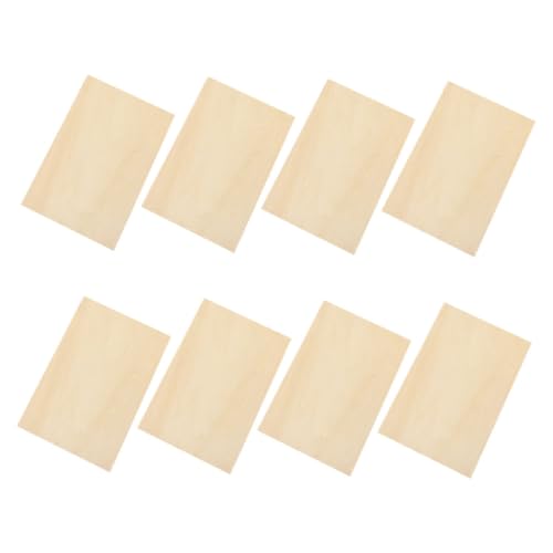 MOKKHNB 8Stücke Unbehandelte Holzplatten Rechteckige DIY Bastelholzplatten für Brandmalerei Skizzieren und Kunstprojekte Natürliche Holzmaserung von MOKKHNB