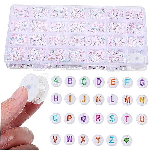 MOKKHNB Buchstabenperlen für Armbänder Acrylperlen mit Elastischem Faden für DIY Schmuckherstellung und Bastelarbeiten Vielseitig Einsetzbar MOKKHNB Buchstabenperlen für Armbänder Acrylperlen mit Elastischem Faden für DIY Schmuckherstellung und Bastelarbeiten Vielseitig Einsetzbar von MOKKHNB