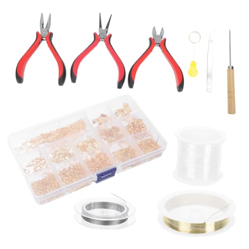 MOKKHNB DIY Schmuckzubehör Metall Schmuckherstellung Kit mit Werkzeug Box für Armbänder Halsketten Basteln Schmuck DIY Material Originelles Zubehör für Handarbeiten von MOKKHNB