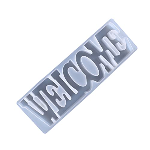 MOKKHNB Epoxidharz Silikonform für Buchstaben Welcome DIY Gießform für Kunsthandwerk Langlebig und Wiederverwendbar für Kreative Dekorationen Einfach zu Entformen von MOKKHNB