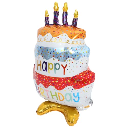 MOKKHNB Stehender Kuchen Folienballon mit Basis Geburtstagsdeko für Partys Lebensechte Langlebiges Material Benutzerfreundliches Design für Aufblasen von MOKKHNB