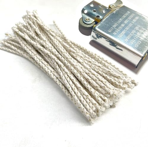 50 Stück Feuerzeug Fiberglas Docht & Baumwollmaterial Kerosin Benzinfeuerzeug Zubehör (Universaldocht) von MOKOVI