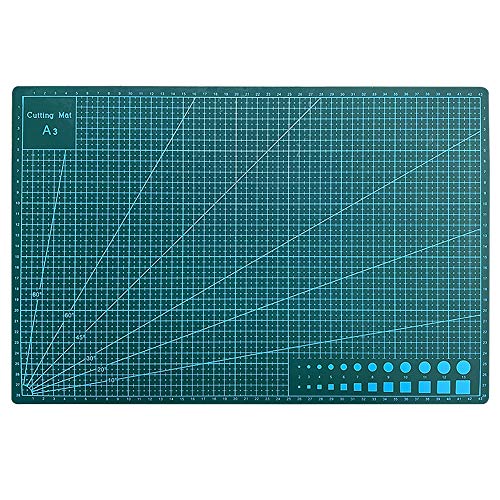 Schneidematte A3 (45 x 30 cm) - PVC Schneidunterlage Selbstheilende groß, Bastelunterlage Schnittfest Bastelmatte Schnittmatte zum Basteln Nähen Stoff, Selfhealing Cutting Mat for Sewing Crafting von MOLEDA