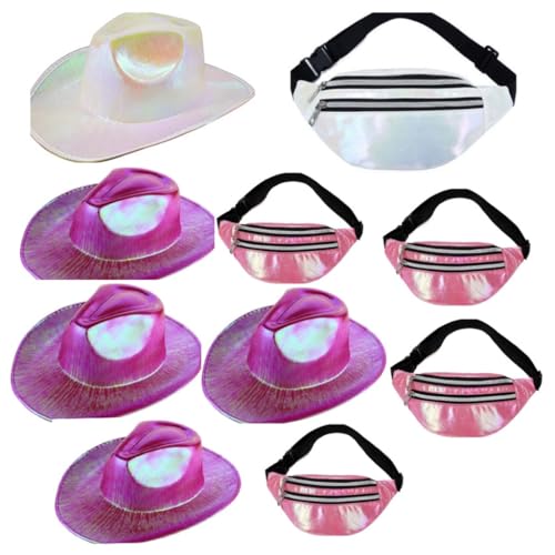 MOLKASIA Set mit Hut und Hüfttasche für Braut und Brautjungfern, glitzernder Hut, Junggesellinnenabschied, Hut für Braut MOLKASIA Set mit Hut und Hüfttasche für Braut und Brautjungfern, glitzernder Hut, Junggesellinnenabschied, Hut für Braut von MOLKASIA