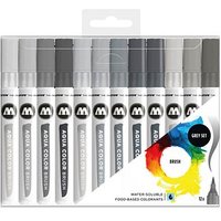 MOLOTOW Aqua Color Grey Set Brush-Pens farbsortiert, 12 St. von MOLOTOW