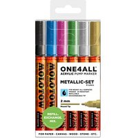 MOLOTOW METALLIC-SET Acrylstifte farbsortiert 2,0 mm, 6 St. von MOLOTOW