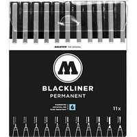 MOLOTOW BLACKLINER Complete Fineliner-Set schwarz, 11 St. von MOLOTOW