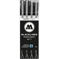 MOLOTOW BLACKLINER SET 1 Fineliner-Set schwarz, 4 St. von MOLOTOW