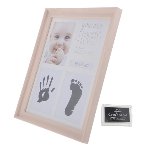 MOLUCKFU 1 Set Baby Handabdruck Tinte Pad Foto Rahmen Baby Hand Und Footprint Kit Für Neugeborene Baby Dusche von MOLUCKFU