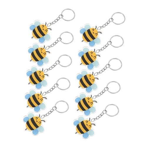 MOLUCKFU 10 Stücke Tag Bee Schlüsselanhänger Entzückende Cartoon Bee Schlüsselring Decor Kreative Neuheit Keychain Für Party MOLUCKFU 10 Stücke Tag Bee Schlüsselanhänger Entzückende Cartoon Bee Schlüsselring Decor Kreative Neuheit Keychain Für Party von MOLUCKFU