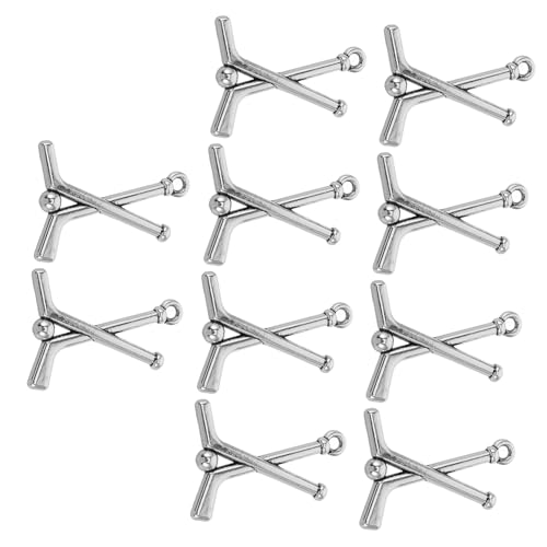 MOLUCKFU 10 Stück Eishockeyschläger-Charms, Antikes Silber, Sport-anhänger Für Die Schmuckherstellung, Eishockey-zubehör, Hockey-Charms, Anhänger, Hockeyschläger Und Ball-Charms MOLUCKFU 10 Stück Eishockeyschläger-Charms, Antikes Silber, Sport-anhänger Für Die Schmuckherstellung, Eishockey-zubehör, Hockey-Charms, Anhänger, Hockeyschläger Und Ball-Charms von MOLUCKFU