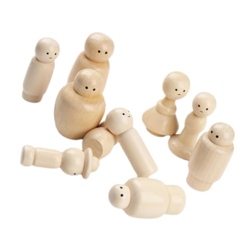 MOLUCKFU Holzsteckpuppen Zum Selbermachen Unlackierte Holzfiguren Zum Bemalen Kleine Holzfiguren Für Kinder Bastelset Mit 10 Stück MOLUCKFU Holzsteckpuppen Zum Selbermachen Unlackierte Holzfiguren Zum Bemalen Kleine Holzfiguren Für Kinder Bastelset Mit 10 Stück von MOLUCKFU