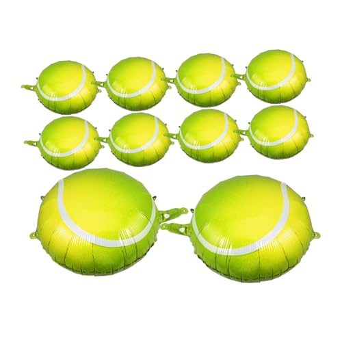 MOLUCKFU 10 Stück Tennisballon Szenen Layout Requisiten, Ballon Requisiten, Tennisball Ballons Für Party, Geburtstag, Aufblasbare Ballons, Geburtstagsdekoration, Sport Themen Ballons, von MOLUCKFU