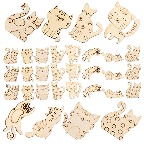 MOLUCKFU 100Stücke Unvollendete Holzausschnitte Katzenform DIY Holzscheiben für Kreative zum Malen und Basteln für Handgemachte Dekorationen und Kunstprojekte MOLUCKFU 100Stücke Unvollendete Holzausschnitte Katzenform DIY Holzscheiben für Kreative zum Malen und Basteln für Handgemachte Dekorationen und Kunstprojekte von MOLUCKFU