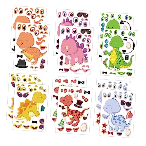 MOLUCKFU 12 Bögen DIY Dinosaurier Aufkleber Für Kinder Cartoon Dino Puzzle Sticker Einfache Anwendung Und Entfernung MOLUCKFU 12 Bögen DIY Dinosaurier Aufkleber Für Kinder Cartoon Dino Puzzle Sticker Einfache Anwendung Und Entfernung von MOLUCKFU
