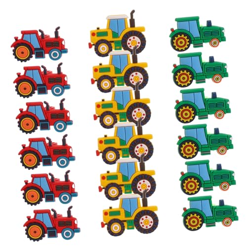 MOLUCKFU 18 Stück Teiliges Ring mit Bunten Landwirtschaftlichen Fahrzeugen Kindersicheres Kunststoffspielzeug Farbenfrohe Verstellbare Ringe für Partygeschenke und Klassenzimmerpreise zur von MOLUCKFU