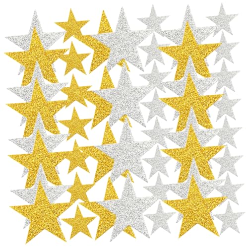 MOLUCKFU 180stücke Glitzerstern Aufkleber Bunte Sticker Für Weihnachtsdekoration Belohnungsaufkleber Selbstklebend Für Schule Basteln Und Partys von MOLUCKFU