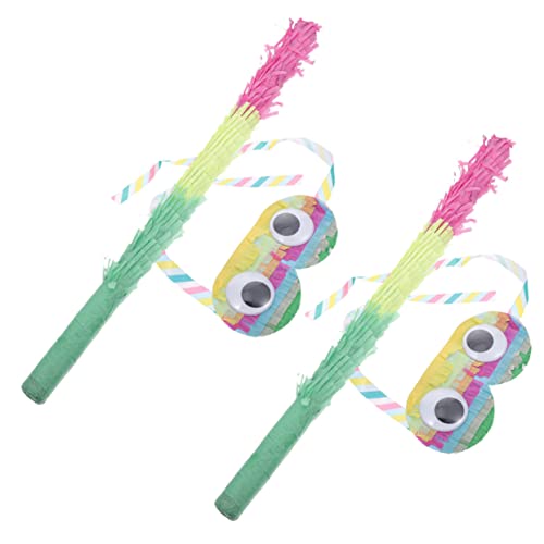 MOLUCKFU 2 Sets Augenmasken Stabspielzeug, Partytütenfüller Für Kinder, Piñata Stab Für Jungen, Kinderparty Spielzeug, Piñata Klopfspiel Requisite, Bunter Piñata Stab, Partygeschenke, von MOLUCKFU