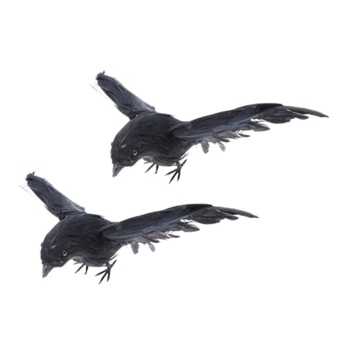 MOLUCKFU 2 Stück Simulation Krähenform Verzierungen Tischdekoration Für Halloween Schwarz MOLUCKFU 2 Stück Simulation Krähenform Verzierungen Tischdekoration Für Halloween Schwarz von MOLUCKFU