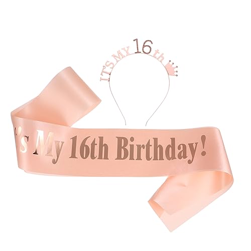 MOLUCKFU 2 Stück Teiliges Set Geburtstag Krone Haarreif mit Schultergurt Kreative Party Dekoration für Geburtstagsfeier Stilvolle Accessoires für Mädchen und Frauen von MOLUCKFU