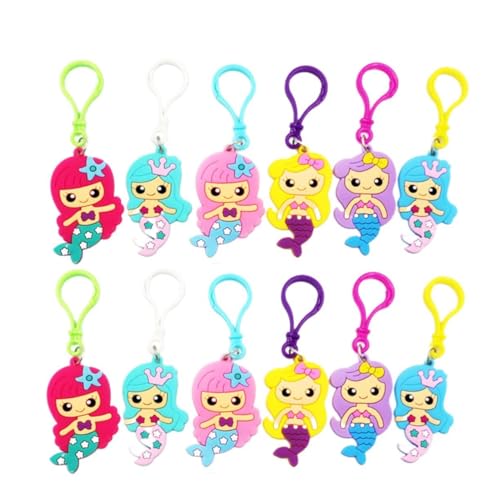 MOLUCKFU 24St Kindergeschenk für kinderspielzeug party children toys süße schlüsselanhänger Partyzubehör Partygeschenke Meerjungfrau Thema Schlüsselanhänger von MOLUCKFU