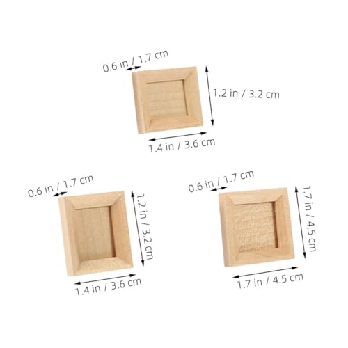 MOLUCKFU 3 Stück Miniatur Holz Bilderrahmen Teile für Puppenhaus Dekoration DIY Bastelzubehör Unlackierte Mini Foto Halter für Kreative Gestaltung MOLUCKFU 3 Stück Miniatur Holz Bilderrahmen Teile für Puppenhaus Dekoration DIY Bastelzubehör Unlackierte Mini Foto Halter für Kreative Gestaltung von MOLUCKFU