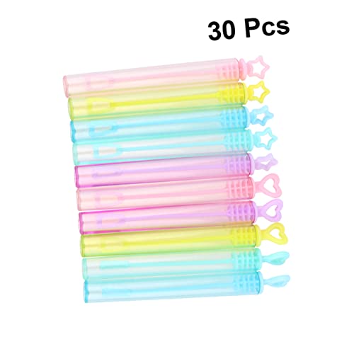MOLUCKFU 30 Stück Teiliges Mini Seifenblasen Stäbe Leere Flaschen in Zuckerfarben Herz und Formen Tragbare Party Deko für Kindergeburtstag Hochzeit und Outdoor Zufällige Zufällige Farbe von MOLUCKFU