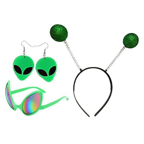 MOLUCKFU 4 Teiliges Alien Party Set Futuristische Brille Haarreifen & Ohrringe Für Halloween Und Kostümparty Lustige Accessoires Für Erwachsene Und MOLUCKFU 4 Teiliges Alien Party Set Futuristische Brille Haarreifen & Ohrringe Für Halloween Und Kostümparty Lustige Accessoires Für Erwachsene Und von MOLUCKFU