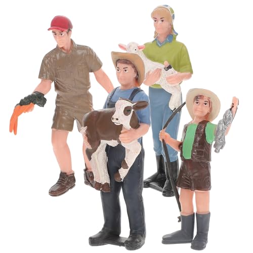 MOLUCKFU 4-teiliges Bauernmodell Bauernhof-charaktermodell Simulation Miniaturfigur Kuchendekoration Kinder MOLUCKFU 4-teiliges Bauernmodell Bauernhof-charaktermodell Simulation Miniaturfigur Kuchendekoration Kinder von MOLUCKFU
