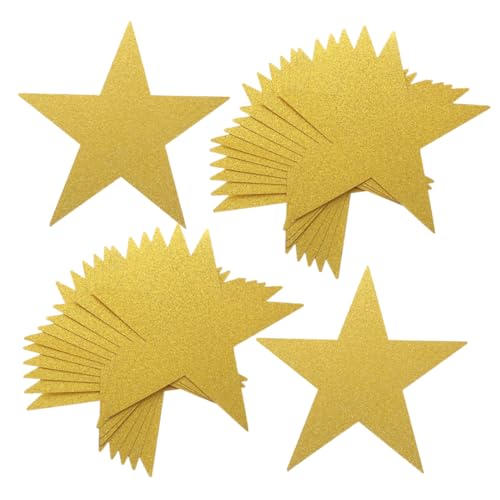 MOLUCKFU 48 Stück Teiliges Glitzer Stern Papier Ausschnitt Bunte Cutouts für Diy Bastelprojekte Robuste Handschneidbare Dekoration für Klassenzimmer Pinnwände und Kreative Wandgestaltung von MOLUCKFU