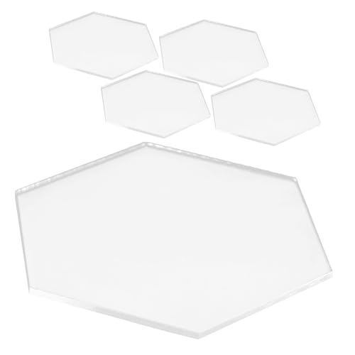 MOLUCKFU Sechseckige Acryl Tischkarten 5 Stück Durchsichtige Sitzkarten Tischnummernkarten Für Hochzeiten Und Partys von MOLUCKFU