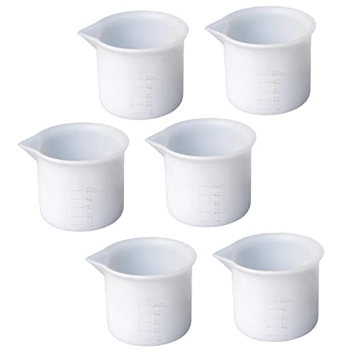MOLUCKFU 6 Stück 50 Ml Silikon Messbecher, Bastelwerkzeuge, Farbmischbecher, Silikonbecher, Epoxidharz Mischbecher, Harz Mischbecher Set, Epoxidbecher, Epoxidharz Mischbecher, Epoxidharz von MOLUCKFU